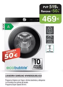 Samsung - Lavadora Ww90dggu8blku3
