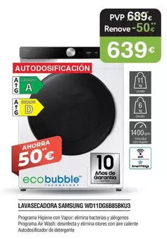 Samsung - Lavasecadora Wd11dgb65bku3