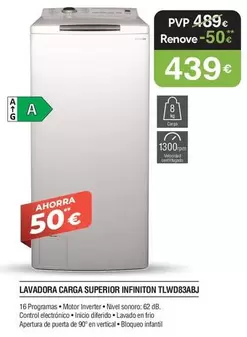 infiniton - Lavadora Carga Superior TLVD83A Bj