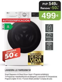 LG - Lavadora F4wr6509a1/w