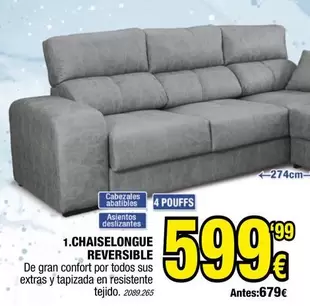 Confort - Chaiselongue Reversible