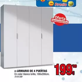 Blanco - Armario De 4 Puertas