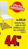 Asiento Tapi- Zado En Piel Sintética Y Pa-tas Cromadas