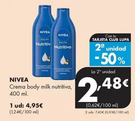 Nivea - Crema Body Milk Nutritiva