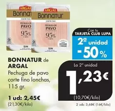 Argal - Bonnatur Pechuga De Pavo Corte Fino Lonchas