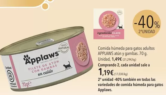 Comida Húmeda Para Gatos Adultos Au Tunya Gambas