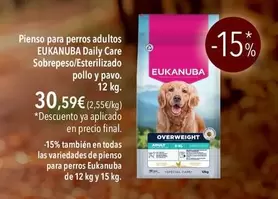 Eukanuba - Pienso Para Perros Adultos Daily Care Sobrepeso/esterilzado Pollo Y Pavo