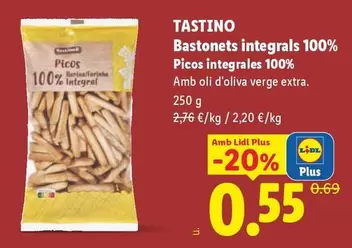 Tastino - Bastonets Integrals 100% Picos Integrales 100%