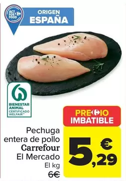 carrefour - Pechuga entera de pollo El Mercado