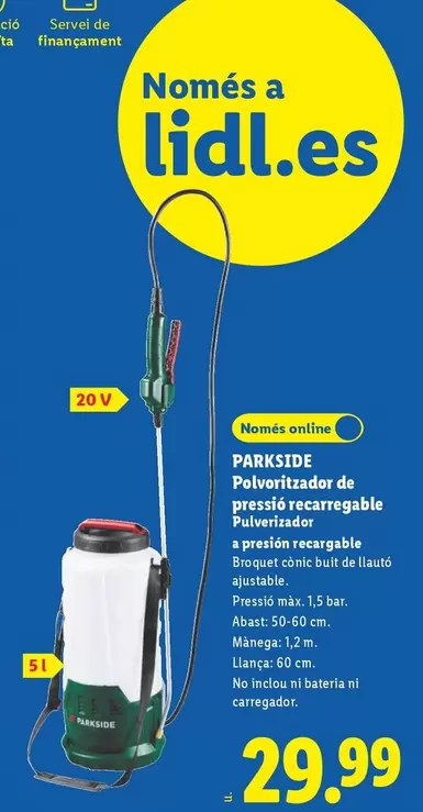 Parkside - Pulverizador A Presión Recargable
