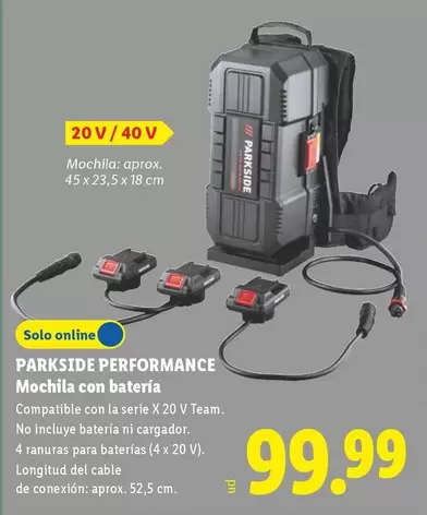 Parkside - Performance Mochila Con Bateria
