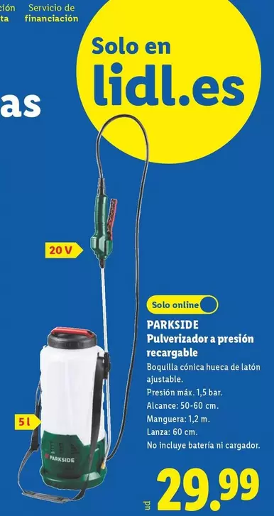 Parkside - Pulverizador A Presión Recargable