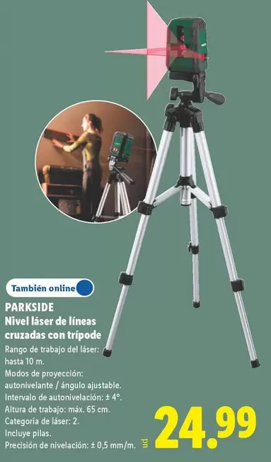 Parkside - Nivel Láser De Líneas Cruzadas Con Trípode