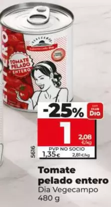 Dia Vegecampo - Tomate Pelado Entero 