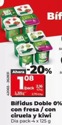 Dia - Bifidus Doble 0% Con Fresa/ Con Ciruela Y Kiwi