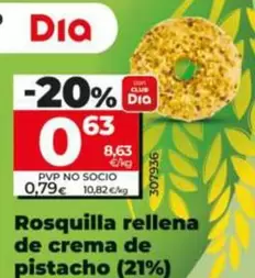 El Molino De Dia - Rosquilla Rellena De Crema De Pistacho (21%)