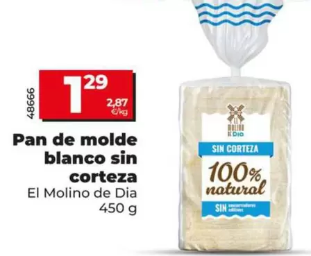 El Molino De Dia - Pan De Molde Blanco Sin Corteza