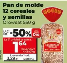 Oroweat - Pan De Molde 12 Cereales Y Semillas
