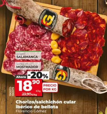 Florencio Gómez - Chorizo/Salchichon Cular Iberico De Bellota