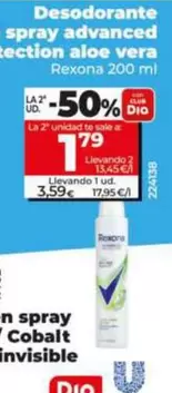 Rexona - Desodorante En Spray Advanced Protection Aloe Vera