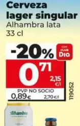 Alhambra - Cerveza Lager Singular