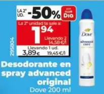 Dove - Desodorante En Spray Advanced Original 