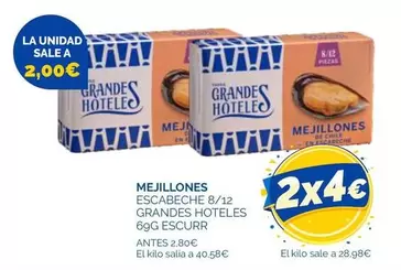 Grandes Hoteles - Mejillones Escabeche 8/12 Grandes Holtes