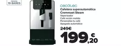 Cecotec - Cafetera Superautomática Cremmaet Steam