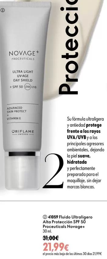 Oriflame - Fluido Ultraligero Alta Protección SPF 50 Proceuticals Novage+