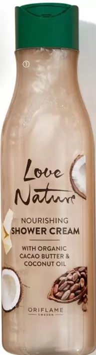 Oriflame - Crema De Ducha Nutritiva Con Manteca De Cacao Y Aceite De Coco Orgánicos Love Nature