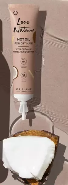 Oriflame - Tratamiento Hot Oil Para Cabello Seco Con Trigo Y Coco Orgánicos Love Nature