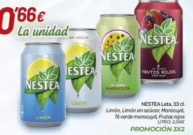 Nestea - Limón, Limón Sin Azucar, Maracuyá, Té Verde Maracuyá, Frutos Rojos