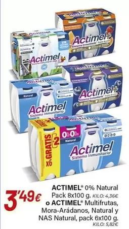 Danone - Actimel Natural Multifrutas, O Actimel Mora-Arádanos, Natural Y NAS Natural