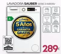 Sauber - Lavadora Serie 3-w8105v