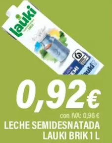 Lauki - Leche Semidesnatada Brik
