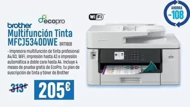 Brother - Multifuncion Tinta MFCJ5340DWE