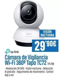 TP-LINK - Cámara De Vigilancia Wi-Fi 360° Tapo TC72