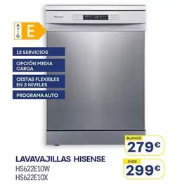 Hisense - Lavavajillas Hs622e10w Hs622e10x