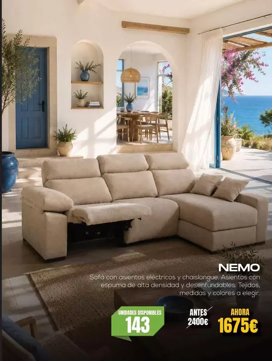 Nemo Sofá Con Asientos Eléctricos Y Chaiselongue