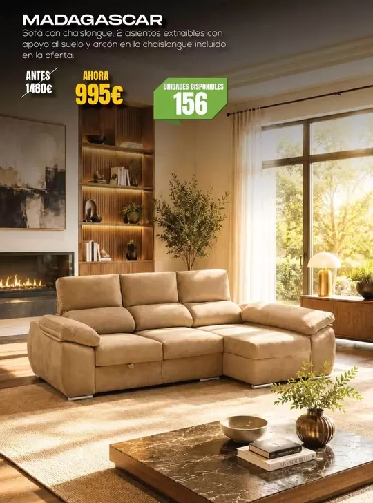 Madagascar Sofá Con Chaiselongue