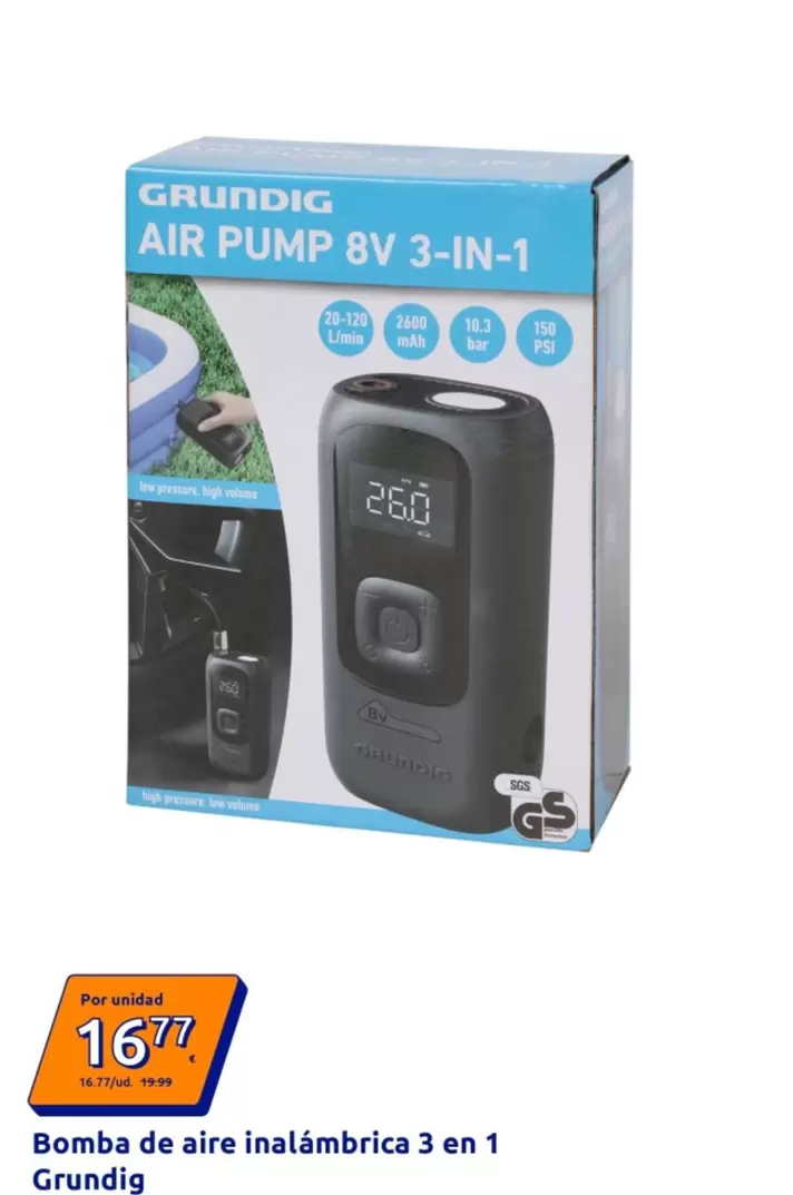 Gs - Bomba De Aire Inalámbrica 3 En 1 Grundig