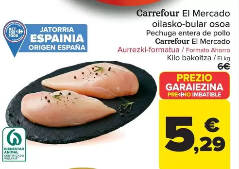 Carrefour El Mercado - Pechuga Entera De Pollo
