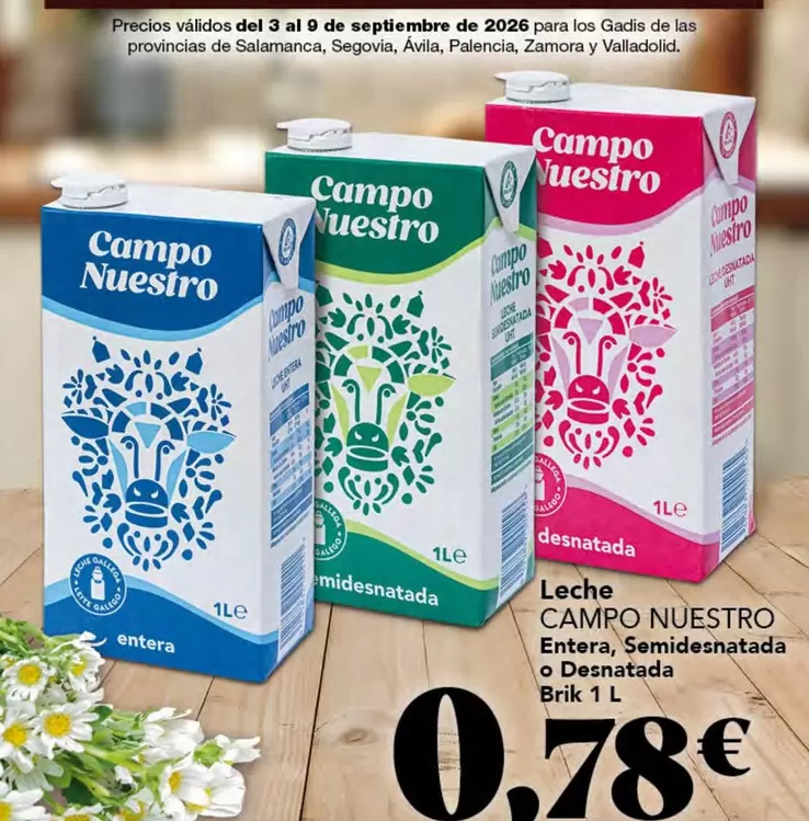 Campo Nuestro - Leche Entera, Semidesnatada O Desnatada