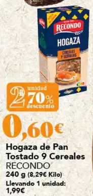 Recondo - Hogaza De Pan Tostado 9 Cereales