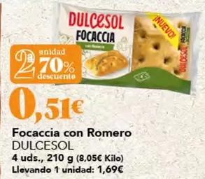 Dulcesol - Focaccia Con Romero