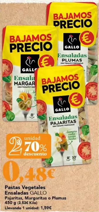 Gallo - Pastas Vegetales Ensaladas