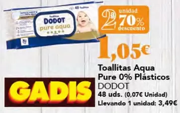 Dodot - Toallitas Aqua Pure 0% Plasticos