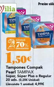 Tampax - Tampones Compak Pearl