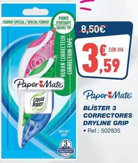 grip - Paper Mate Blister 3 Correctores Dry Line Grip