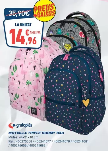 Motxilla Triple Roomy